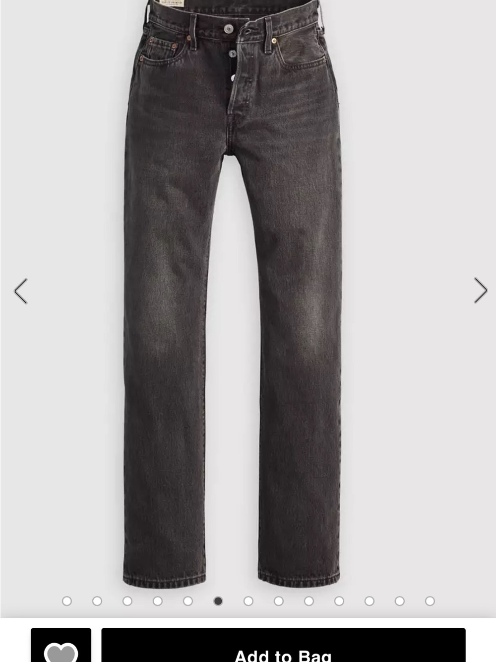 Levi's 501 90’s Straight Black/Grey Washed Jeans - Picture 6 of 8